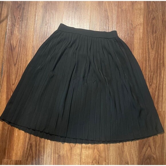 KERISMA Skirt A Line Midi Pleated Womens Size Small Black Rayon Blend RUNS BIG - Picture 6 of 6